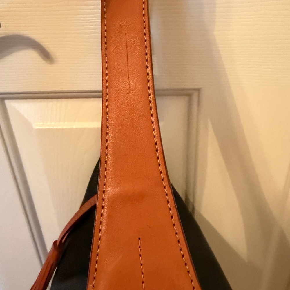 Dooney & Bourke Black Pebbled Leather Hobo with Brown Trim - Picture 9 of 13